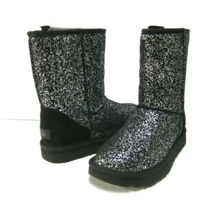 UGG Classic Glam Black & Silver Sparkly Boots (size 6)